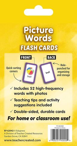 Teacher Created Resources Picture Words Flash Cards (EP62042) 3-1/8" x 5-1/8" in Saudi Arabia