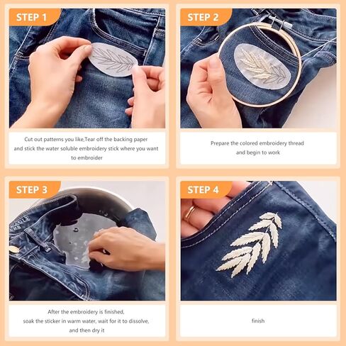 3 Sets Embroidery Kit for Beginners Adults Starter with 1Pcs A4 Stick and Stitch Embroidery Paper Sticker for Patterns Transfers,DIY Needlepoint Stitching Kits for Adults Crafts Learn to Embroider in Kuwait