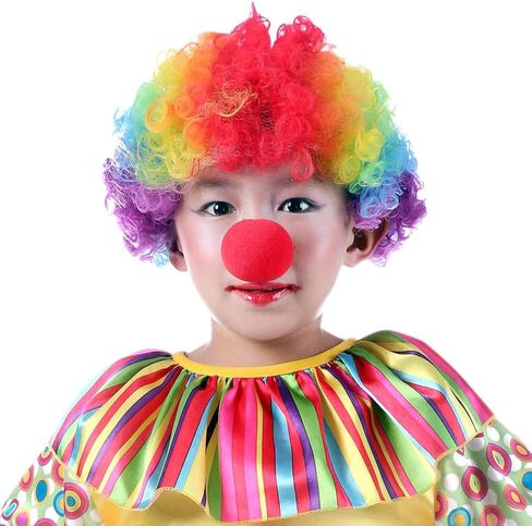 شعر مستعار أفرو مهرج صناعي ملون للأطفال من ستايلر - شعر مستعار زي مهرج متعدد الألوان لعيد الميلاد in Kuwait