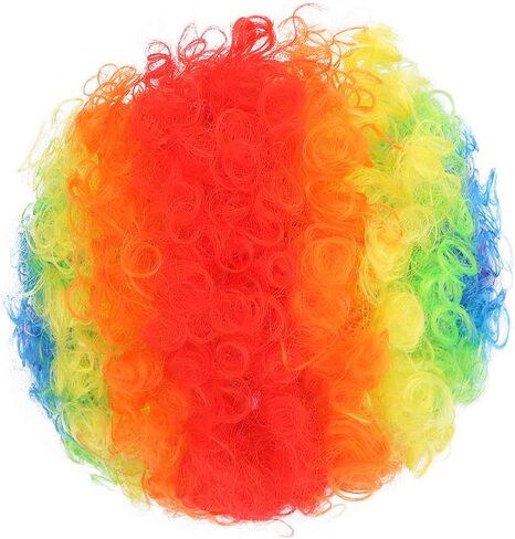 شعر مستعار أفرو مهرج صناعي ملون للأطفال من ستايلر - شعر مستعار زي مهرج متعدد الألوان لعيد الميلاد in Kuwait