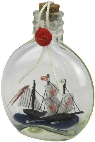 Handcrafted Nautical Decor Santa Maria Model Ship in a Glass Bottle 4" - Ship in a Bottle - Model Boat - N in Saudi Arabia