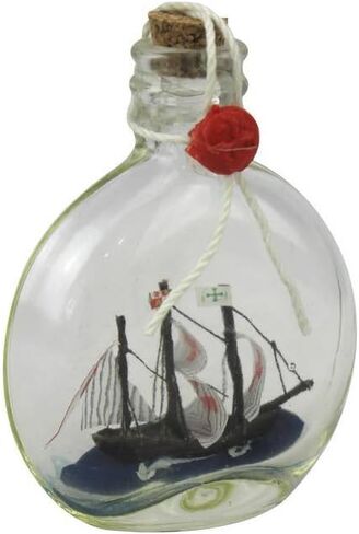 Handcrafted Nautical Decor Santa Maria Model Ship in a Glass Bottle 4" - Ship in a Bottle - Model Boat - N in Saudi Arabia