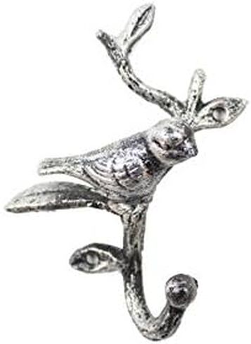 Hampton Nautical Rustic Silver Cast Iron Decorative Bird Hook 6" - Door Decor - Home Wall Hook in Saudi Arabia