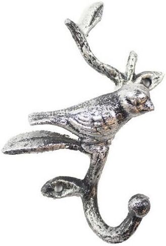 Hampton Nautical Rustic Silver Cast Iron Decorative Bird Hook 6" - Door Decor - Home Wall Hook in Saudi Arabia