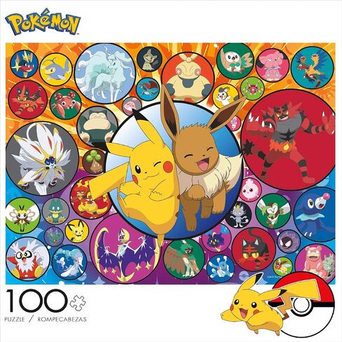 Buffalo Games - Pokemon - Pokemon Alola Region - 100 Piece Jigsaw Puzzle for Families Challenging Puzzle Perfect for Family Time - 100 Piece Finished Size is 15.00 x 11.00 in Saudi Arabia