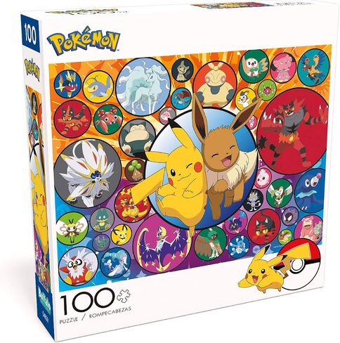 Buffalo Games - Pokemon - Pokemon Alola Region - 100 Piece Jigsaw Puzzle for Families Challenging Puzzle Perfect for Family Time - 100 Piece Finished Size is 15.00 x 11.00 in Saudi Arabia