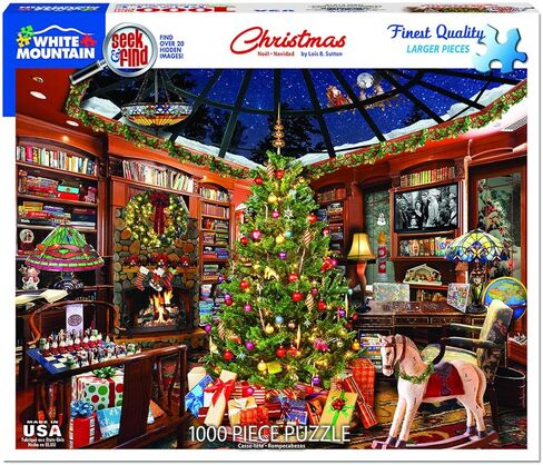 White Mountain Puzzles Christmas Seek & Find - 1000 Piece Jigsaw Puzzle in Saudi Arabia