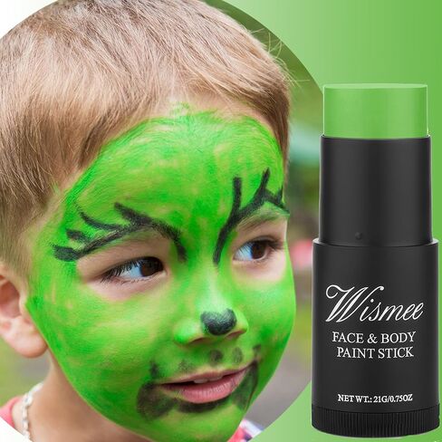 Ogre Green Face Paint Stick, Green Eye Black Stick for Sports, Shrek Costume Gamora Witch Face Paint High Pigmented Paint for Halloween Special Effect Sfx Makeup in Kuwait