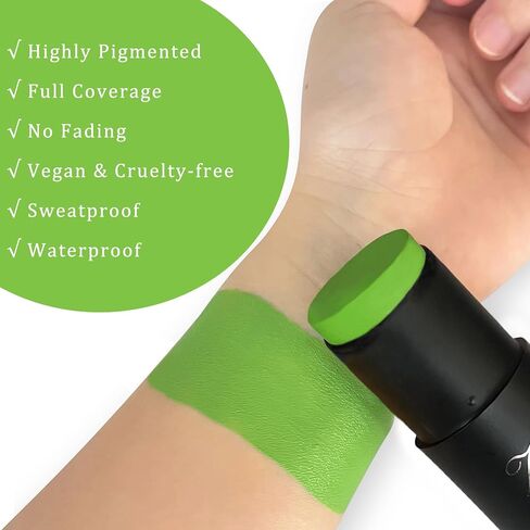 Ogre Green Face Paint Stick, Green Eye Black Stick for Sports, Shrek Costume Gamora Witch Face Paint High Pigmented Paint for Halloween Special Effect Sfx Makeup in Kuwait