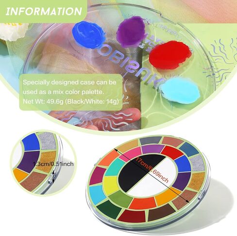 لوحة طلاء الوجه بوبيسوكا - 25 لونًا منشطًا بالماء - لوحة ألوان كبيرة باللون الأسود والأبيض الفاتح مي أب لحفلات الهالوين التنكرية in Kuwait