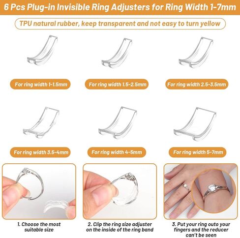 اداة ضبط مقاس الخاتم غير المرئية، واقي فاصل للخاتم، اداة قياس مقاس الخاتم مع اداة قياس خاتم وقطعة قماش لتلميع المجوهرات ومقص للرجال والنساء in Kuwait