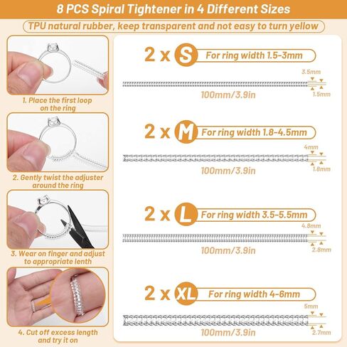 اداة ضبط مقاس الخاتم غير المرئية، واقي فاصل للخاتم، اداة قياس مقاس الخاتم مع اداة قياس خاتم وقطعة قماش لتلميع المجوهرات ومقص للرجال والنساء in Kuwait