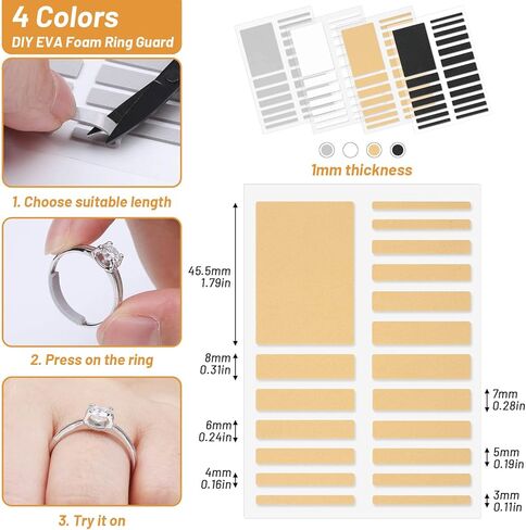 اداة ضبط مقاس الخاتم غير المرئية، واقي فاصل للخاتم، اداة قياس مقاس الخاتم مع اداة قياس خاتم وقطعة قماش لتلميع المجوهرات ومقص للرجال والنساء in Kuwait