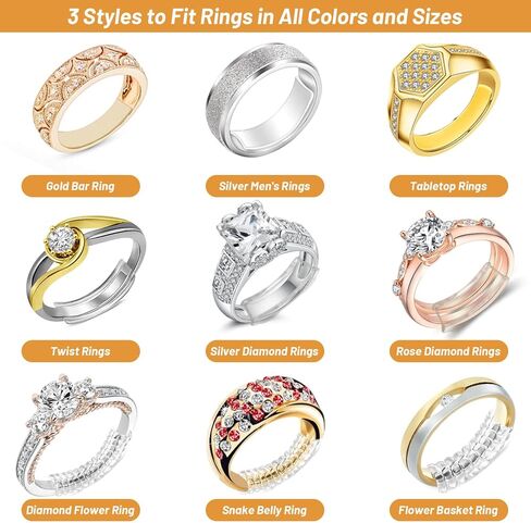 اداة ضبط مقاس الخاتم غير المرئية، واقي فاصل للخاتم، اداة قياس مقاس الخاتم مع اداة قياس خاتم وقطعة قماش لتلميع المجوهرات ومقص للرجال والنساء in Kuwait