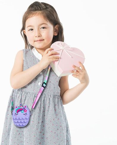 Sichy Pop Bag it، حقيبة فيدجيت، محفظة بوب للفتيات والنساء، حقيبة بوب مع لعبة يونيكورن بوب، حقيبة كتف من السيليكون مضادة للإجهاد، أفضل الهدايا in Saudi Arabia