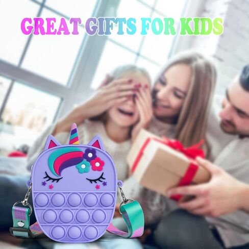 Sichy Pop Bag it، حقيبة فيدجيت، محفظة بوب للفتيات والنساء، حقيبة بوب مع لعبة يونيكورن بوب، حقيبة كتف من السيليكون مضادة للإجهاد، أفضل الهدايا in Saudi Arabia