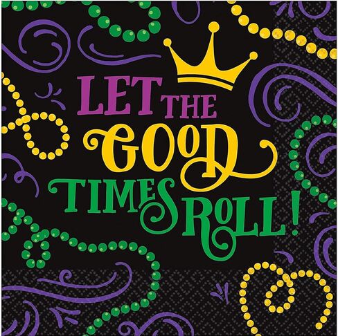 Vibrant Mardi Gras Luncheon Napkins - 6.5" x 6.5" (Pack of 125) - Premium Multicolor Paper - Perfect for Festive Celebrations & Elegant Table Arrangements in Saudi Arabia