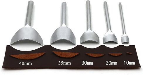 MAFELOE Leather Craft نصف دائري، أدوات تشذيب جلدية مثقوبة، ثقب جلدي، مجموعة لكمة قطع جلدية للأعمال اليدوية اليدوية، حقيبة محفظة بحزام، 10-40 مم in Kuwait