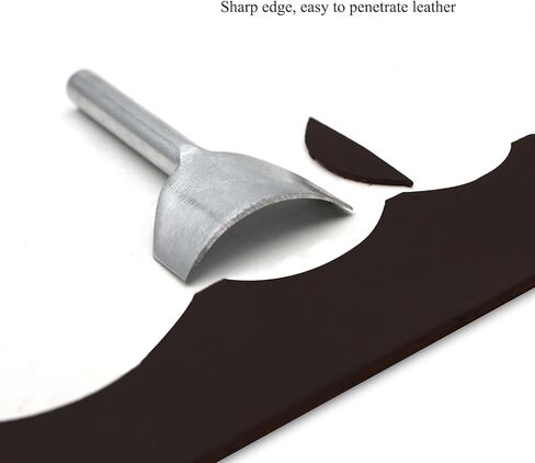 MAFELOE Leather Craft نصف دائري، أدوات تشذيب جلدية مثقوبة، ثقب جلدي، مجموعة لكمة قطع جلدية للأعمال اليدوية اليدوية، حقيبة محفظة بحزام، 10-40 مم in Kuwait