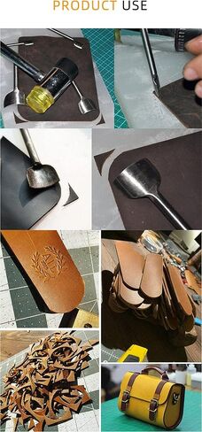 MAFELOE Leather Craft نصف دائري، أدوات تشذيب جلدية مثقوبة، ثقب جلدي، مجموعة لكمة قطع جلدية للأعمال اليدوية اليدوية، حقيبة محفظة بحزام، 10-40 مم in Kuwait