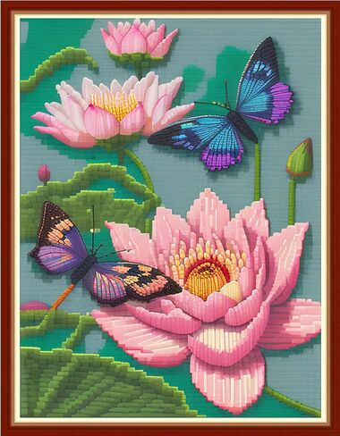 Redxing Stamped Cross Stitch Kits Embroidery kit for Beginners Adults Full Range of Embroidery Patterns Starter Kits DIY Printed Cross Stitch Kits Needlepoint Kits 11CT-Colorful Tree 17.7x17.7 inch in Kuwait