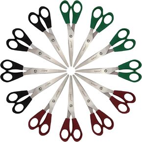 مقص أمان بلا حافة من أفاروسا للأطفال ومدرسة الصف المدرسي والأطفال ومقص أمان غير حاد للفصول الدراسية ولوازم الحرف اليدوية والفنون المدرسية، 15.24 سم، ألوان متنوعة، عبوة من 12 قطعة. in Kuwait