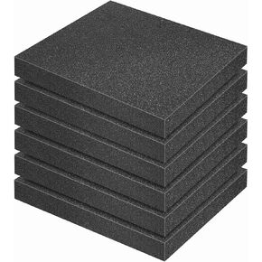 6 Pcs Polyurethane Foam Sheet, 16 x 12 x 1.5 Inch Foam Inserts for Cases Cuttable Polyurethane Foam Pads Tool Box Foam for Cases Camera Toolbox Storage and Crafts