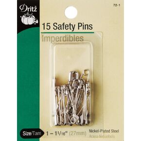 Dritz 1471 200-Piece Safety Pins, Size 2, Nickel Finish