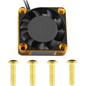 Lifehead 28000RPM Motor and ESC Cooling Fan Cooler RC Aluminum Cooling Fan for RC car 1/8 1/10 1/12 Scale 540 550 and Other Brushed/brushless Motors (red + Gold) 2510 3010 4010 5010