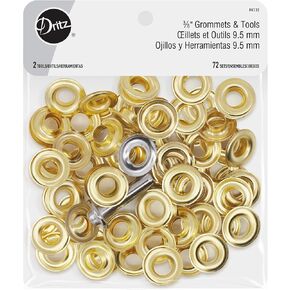 Dritz 3/8" Grommets with Setting Tool – 72 Sets, Nickel Finish - Metal Grommet Kit for Fabric, Tents, Curtains & Craft Projects in Saudi Arabia