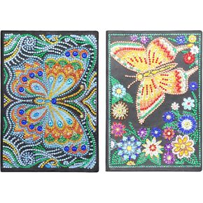DCIDBEI 2-Pack دفاتر الرسم الماسي، مجموعات الرسم الماسي للنساء البالغات، 5D DIY Mandala Journal Notebook دفتر رسم للرسم in Kuwait
