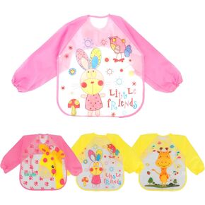 4 عبوات من BAHABY 4 مرايل فنية للأطفال الصغار مريلة رسم للأطفال مقاومة للماء بأكمام طويلة in Kuwait