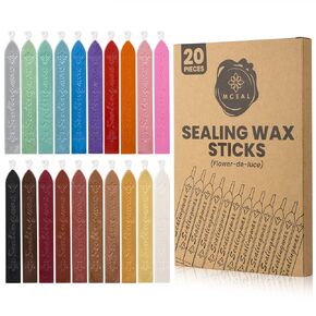 أعواد شمع مانعة للتسرب من Mceal مع فتيل لختم الشمع العتيق، ديكور، هدية عيد الميلاد، عبوة من 20 قطعة in Kuwait