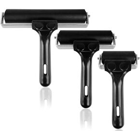 مجموعة من 3 قطع من جدائل مطاطية ناعمة ذات بكرة من المطاط لصناعة الطباعة، أدوات تغليف بالضغط بالضغط على قوالب طلاء الحبر، تطبيق لاصق (6 سم، 10 سم، 15 سم) in Kuwait