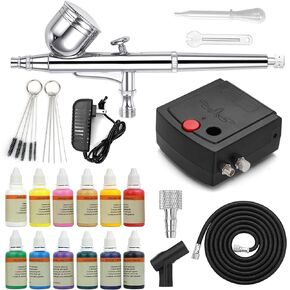 سبيد تول مجموعة فرشاة هوائية مع طلاء من الاكريليك، مجموعة فرش هوائية كاملة مع 12 قطعة × 10 مل، مجموعة الوان من الاكريليك للفنانين والمبتدئين والطلاب in Kuwait