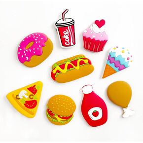 Refrigerator Magnets for Kids Babies,Magnetic Soft and Safe Fridge Magnets Toys,9 Pcs Large Foods Rubber Magnets for Fridge Whiteboard Preschool Learning,Good Gift for 3+ Years Kids