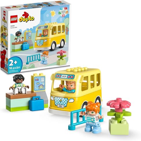 مجموعة ألعاب البناء التعليمية STEM 10988 من LEGO DUPLO Town Bus Ride للأطفال في مرحلة ما قبل المدرسة، والأولاد والبنات من عمر عامين فما فوق، والتعلم عن ركوب الحافلة إلى الرعاية النهارية وتكوين الأصدقاء in Saudi Arabia