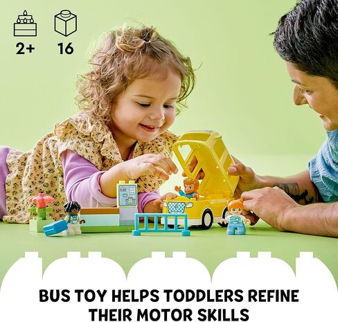 مجموعة ألعاب البناء التعليمية STEM 10988 من LEGO DUPLO Town Bus Ride للأطفال في مرحلة ما قبل المدرسة، والأولاد والبنات من عمر عامين فما فوق، والتعلم عن ركوب الحافلة إلى الرعاية النهارية وتكوين الأصدقاء in Saudi Arabia