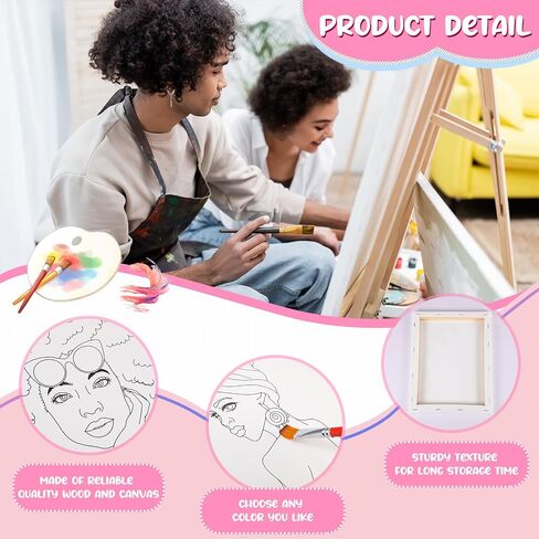 Sherr 20 Pcs Pre Drawn Canvas Floral for Painting for Adults in Kuwait