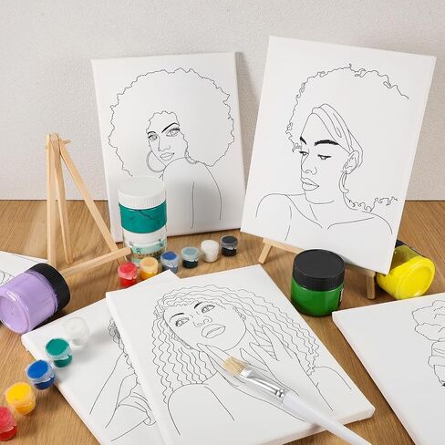 Sherr 20 Pcs Pre Drawn Canvas Floral for Painting for Adults in Kuwait
