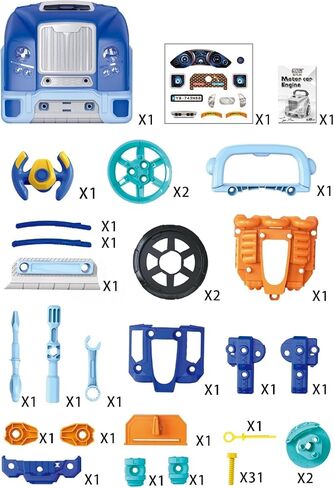 Motor Car Engine Workshop - Blue - Take Apart & Rebuild Mechanical Toy, Battery-Powered, Lights & Sound Effects, Kids Ages 3+ in Kuwait
