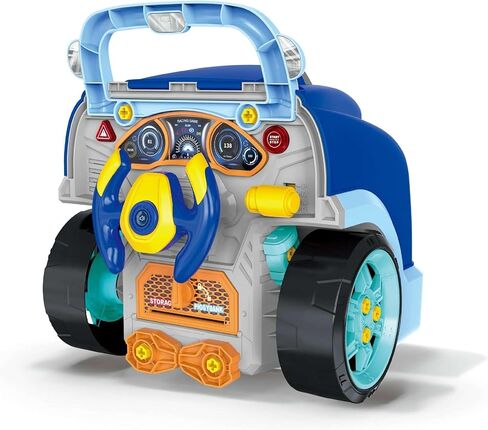 Motor Car Engine Workshop - Blue - Take Apart & Rebuild Mechanical Toy, Battery-Powered, Lights & Sound Effects, Kids Ages 3+ in Kuwait