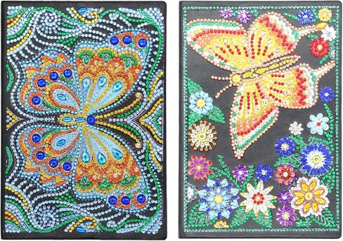 DCIDBEI 2-Pack دفاتر الرسم الماسي، مجموعات الرسم الماسي للنساء البالغات، 5D DIY Mandala Journal Notebook دفتر رسم للرسم in Kuwait