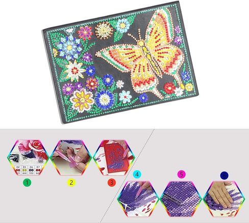 DCIDBEI 2-Pack دفاتر الرسم الماسي، مجموعات الرسم الماسي للنساء البالغات، 5D DIY Mandala Journal Notebook دفتر رسم للرسم in Kuwait