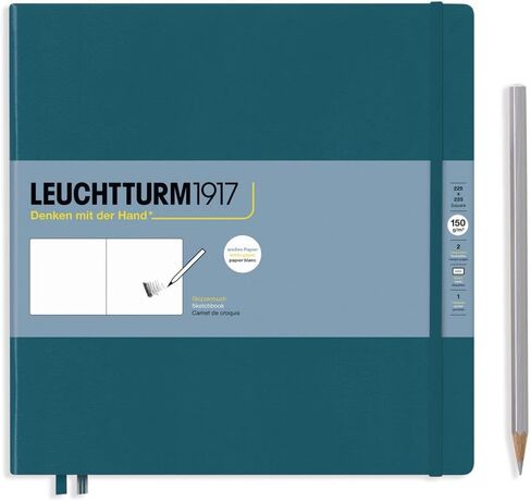 Leuchtturm1917 - كراسة رسم متوسطة الحجم بحجم A5 (أسود) - 112 صفحة من ورق 150 جم/م² in Kuwait