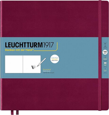 Leuchtturm1917 - كراسة رسم متوسطة الحجم بحجم A5 (أسود) - 112 صفحة من ورق 150 جم/م² in Kuwait