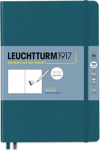 Leuchtturm1917 - كراسة رسم متوسطة الحجم بحجم A5 (أسود) - 112 صفحة من ورق 150 جم/م² in Kuwait