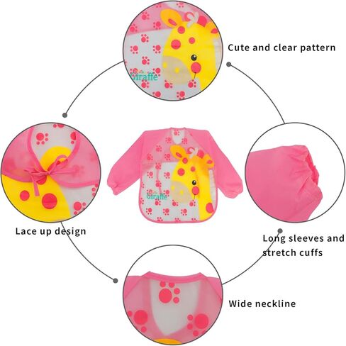 4 عبوات من BAHABY 4 مرايل فنية للأطفال الصغار مريلة رسم للأطفال مقاومة للماء بأكمام طويلة in Kuwait
