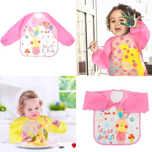 4 عبوات من BAHABY 4 مرايل فنية للأطفال الصغار مريلة رسم للأطفال مقاومة للماء بأكمام طويلة in Kuwait