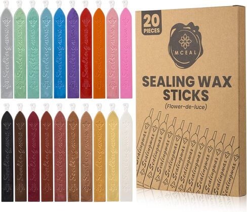 أعواد شمع مانعة للتسرب من Mceal مع فتيل لختم الشمع العتيق، ديكور، هدية عيد الميلاد، عبوة من 20 قطعة in Kuwait